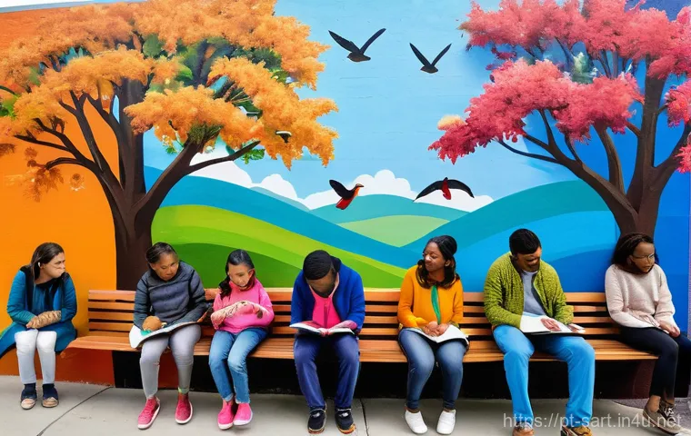 지하철 아트와 미디어 아트 - **Interactive Media Art Projection in a City Square**: A grand, historic building facade in a lively...